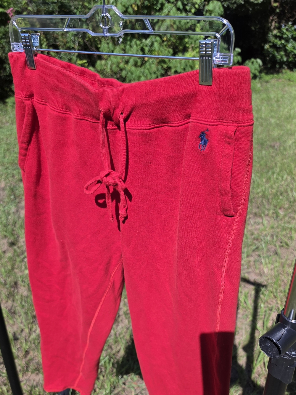 Ralph Lauren Womens Red Logo Sweatpants